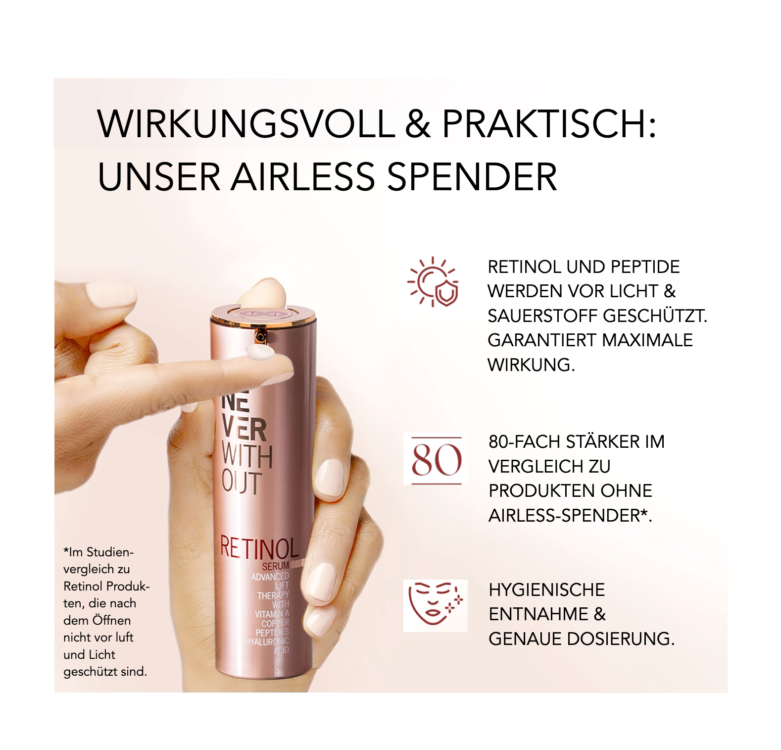 RETINOL SERUM MIT HYALURONSÄURE UND KUPFER-PEPTIDEN — ADVANCED LIFT THERAPY, 30 ML | 1.0 FL.OZ.